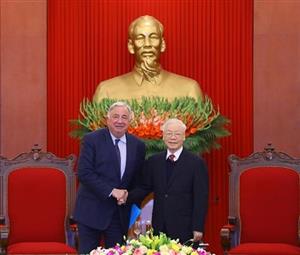 Tổng Bí thư Nguyễn Phú Trọng tiếp Chủ tịch Thượng viện Pháp Gérard Larcher