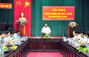 Giao ban Thường trực Tỉnh ủy với các ban Đảng tỉnh và Văn phòng Tỉnh ủy