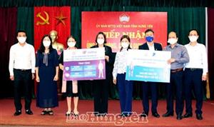 Ủy ban MTTQ Việt Nam tỉnh tiếp nhận ủng hộ công tác phòng, chống dịch Covid-19