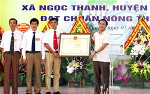 Xã Ngọc Thanh đón bằng công nhận đạt chuẩn nông thôn mới