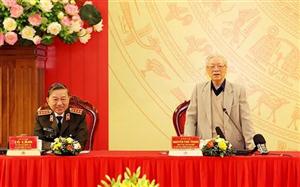 Tổng Bí thư, Chủ tịch nước Nguyễn Phú Trọng dự Hội nghị Ðảng ủy Công an Trung ương