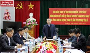 Bí thư Tỉnh ủy làm việc với Ủy ban Kiểm tra Tỉnh ủy và Ủy ban kiểm tra huyện ủy, thành ủy, đảng ủy trực thuộc Tỉnh ủy