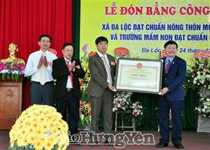 Xã Đa Lộc đón bằng công nhận xã đạt chuẩn nông thôn mới