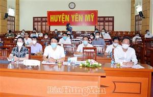 Đồng chí Bí thư Tỉnh ủy Nguyễn Hữu Nghĩa làm việc với Ban Thường vụ Huyện ủy Yên Mỹ