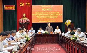 Thường trực Tỉnh ủy làm việc với Thường trực các huyện ủy, thị ủy, thành ủy về công tác giải quyết đơn thư, khiếu nại, tố cáo