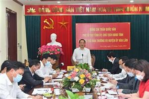 Đồng chí Trần Quốc Văn, Phó Bí thư Tỉnh ủy, Chủ tịch UBND tỉnh làm việc với Ban Thường vụ Huyện ủy Văn Lâm