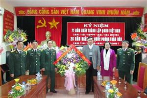 Lãnh đạo Ban Tuyên giáo Tỉnh ủy chúc mừng nhân Kỷ niệm 71 năm Ngày thành lập Quân đội nhân dân Việt Nam, 26 năm Ngày hội Quốc phòng toàn dân