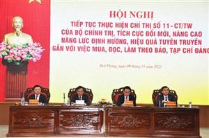 Tiếp tục thực hiện Chỉ thị số 11-CT/TW của Bộ Chính trị, tích cực đổi mới, nâng cao năng lực định hướng, hiệu quả tuyên truyền gắn với việc mua, đọc, làm theo báo, tạp chí của Đảng