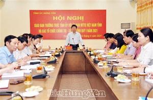 Thường trực Tỉnh ủy giao ban với Ủy ban MTTQ Việt Nam tỉnh và các tổ chức chính trị - xã hội tỉnh