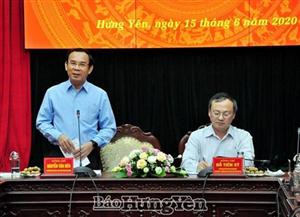Đồng chí Bí thư Trung ương Đảng, Chánh Văn phòng Trung ương Đảng Nguyễn Văn Nên làm việc với Ban Thường vụ Tỉnh ủy Hưng Yên