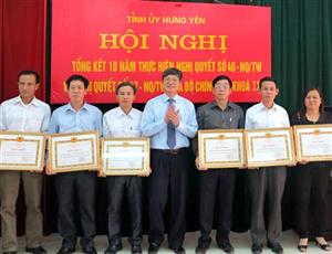 Hưng Yên: tổng kết 10 năm thực hiện Nghị quyết số 46-NQ/TW ngày 23/02/2005 và Nghị quyết số 47-NQ/TW ngày 22/3/2005 của Bộ Chính trị