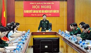 Đảng ủy Quân sự tỉnh: Ra nghị quyết lãnh đạo thực hiện nhiệm vụ quý II