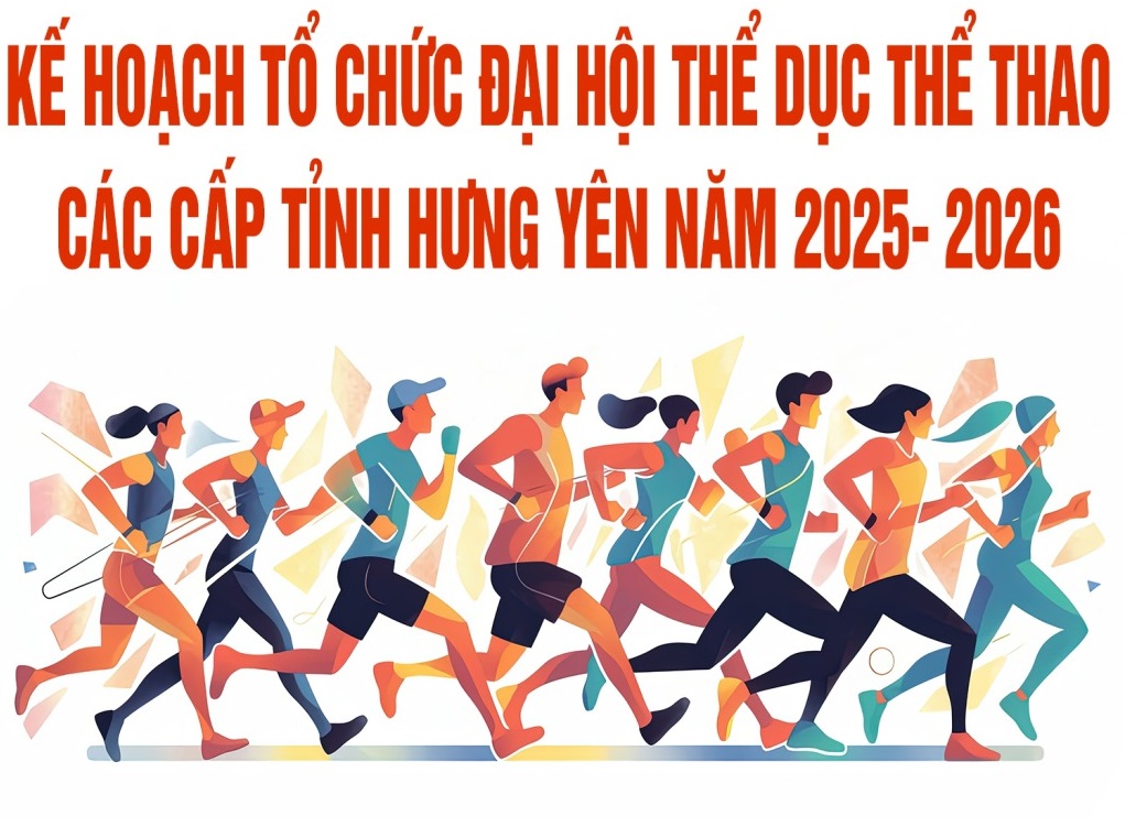 Kế hoạch tổ chức Đại hội thể dục thể thao các cấp tỉnh Hưng Yên năm 2025- 2026