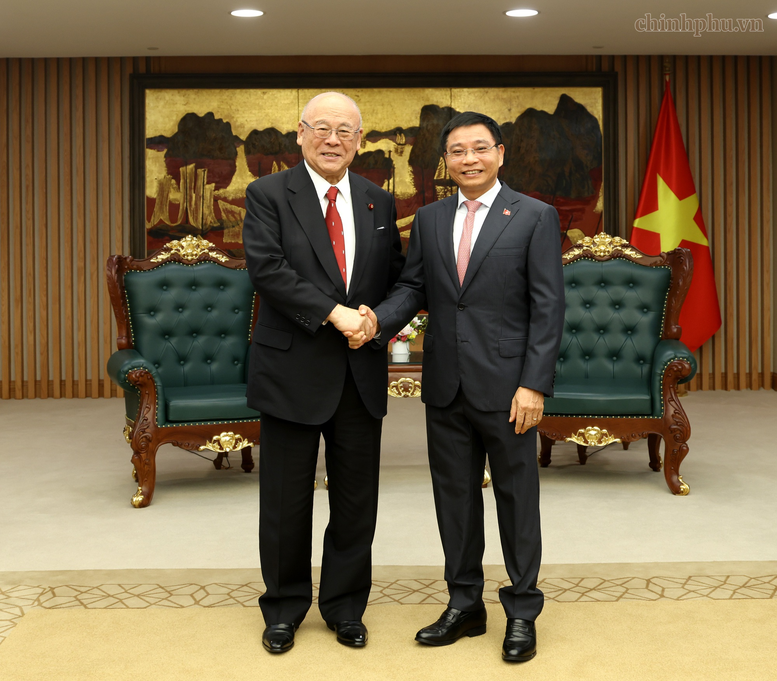 Phó Thủ tướng Nguyễn Văn Thắng tiếp Cố vấn đặc biệt Liên minh Nghị sĩ hữu nghị Nhật Bản-Việt Nam